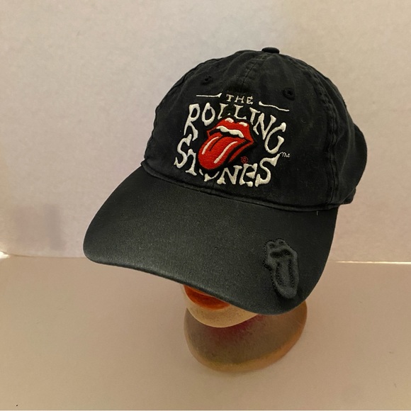 Vintage The Rolling Stones distressed tongue tour baseball hat cap 2005 black - Picture 1 of 9